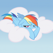 986144__safe_solo_rainbow+dash_cloud_concept+art_sleepy_artist-colon-lauren+faust_leak